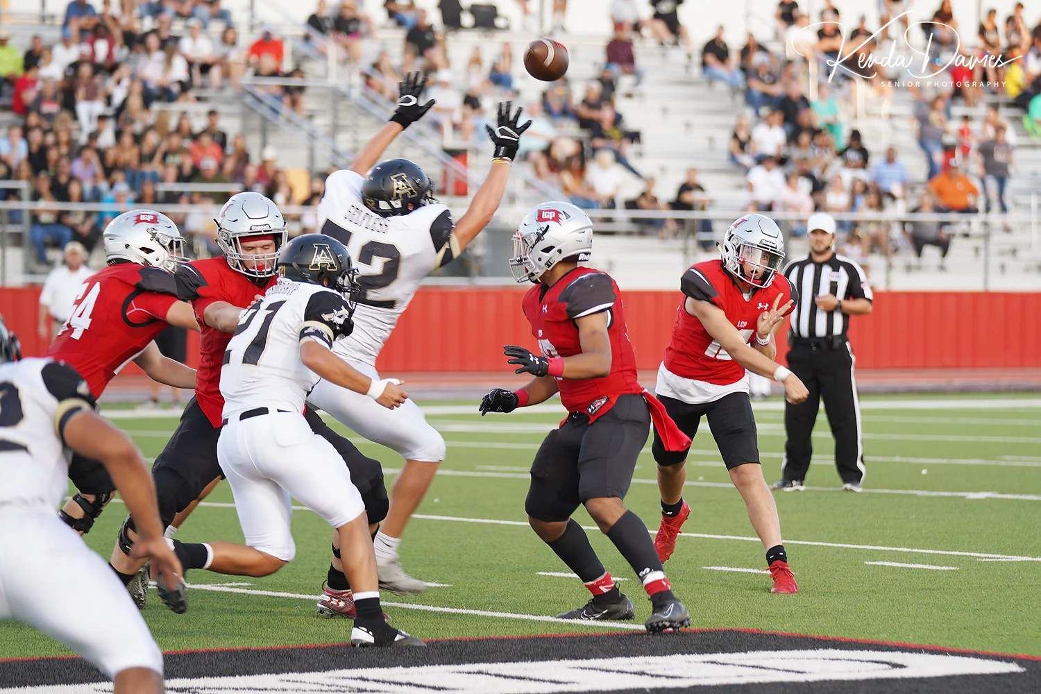 LaFebre zips a pass right over the defender’s hands to pick up some yardage.