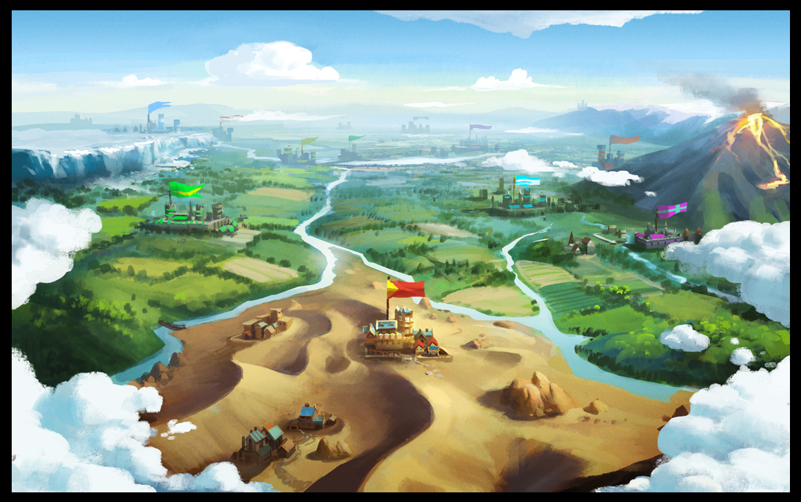 Early concept I did for the ending world map shot.