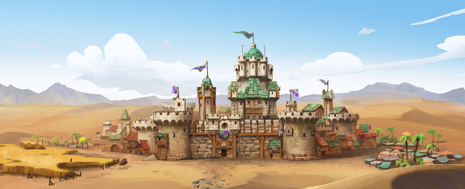 This castle was designed by talented Santiago Montiel, and roughly painted by me.