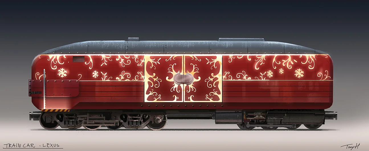 Painted wagon.