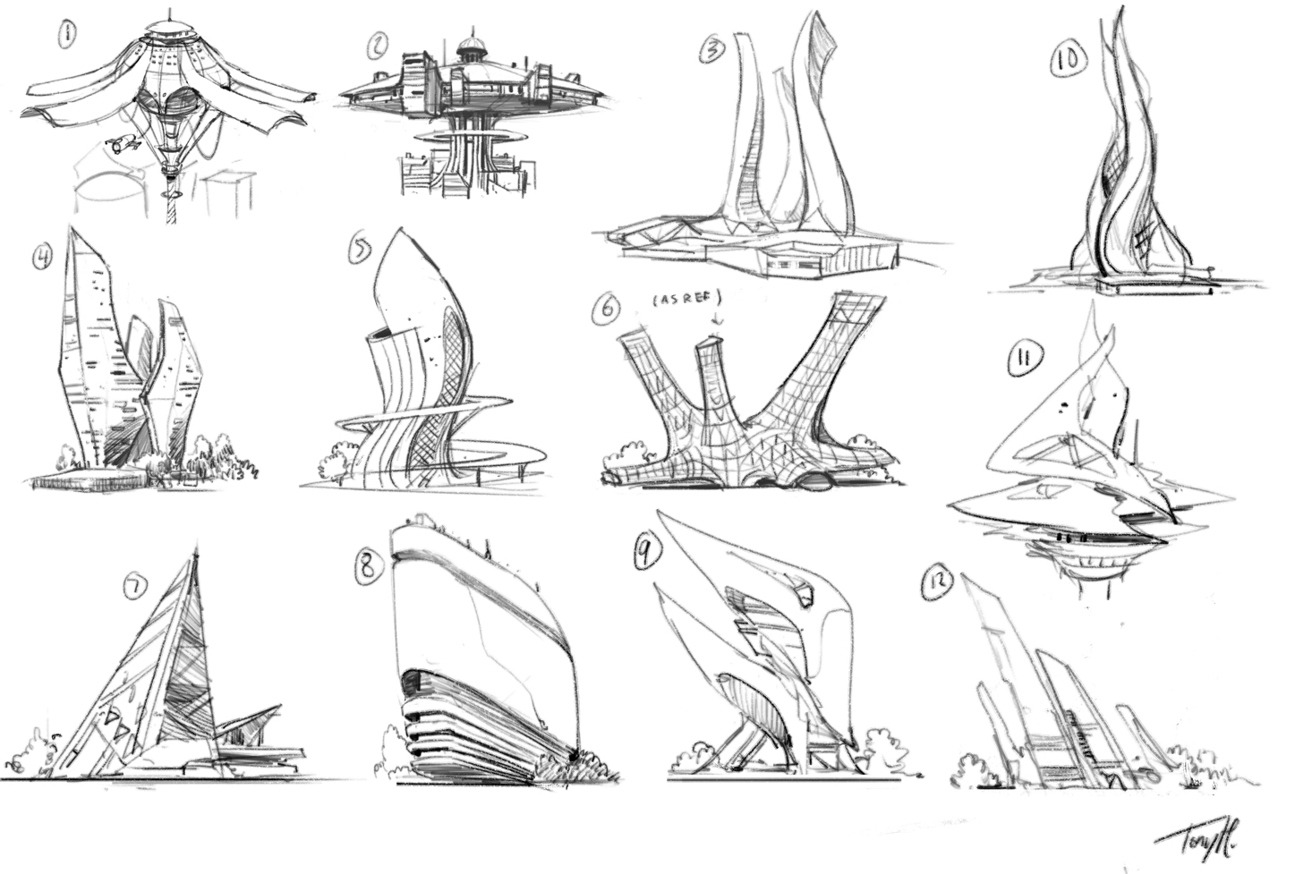 Early sketches of the GTD office