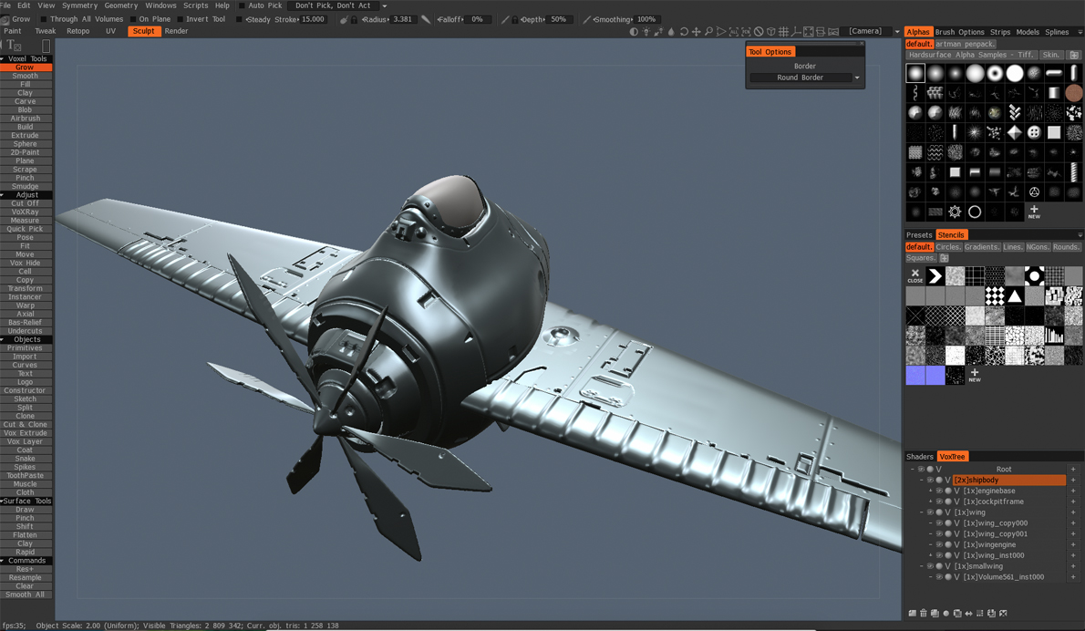 Sketching in 3D Coat
