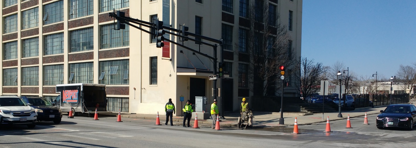 Utility work at Dutton and Broadway