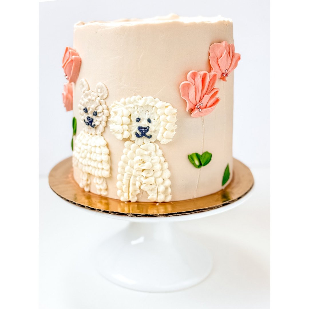 Cake #9 of 2025: The birthday girl requested puppies and flowers...and chocolate cake filled with mint buttercream 🐶🌷🎂⁠
.⁠
.⁠
.⁠
.⁠
.⁠
.⁠
.⁠
.⁠
.⁠
.⁠
.⁠
.⁠
#betsybakes #food52 #bakersofinstagram #cookie #instabake #foodblogfeed #cakeinspiration #c
