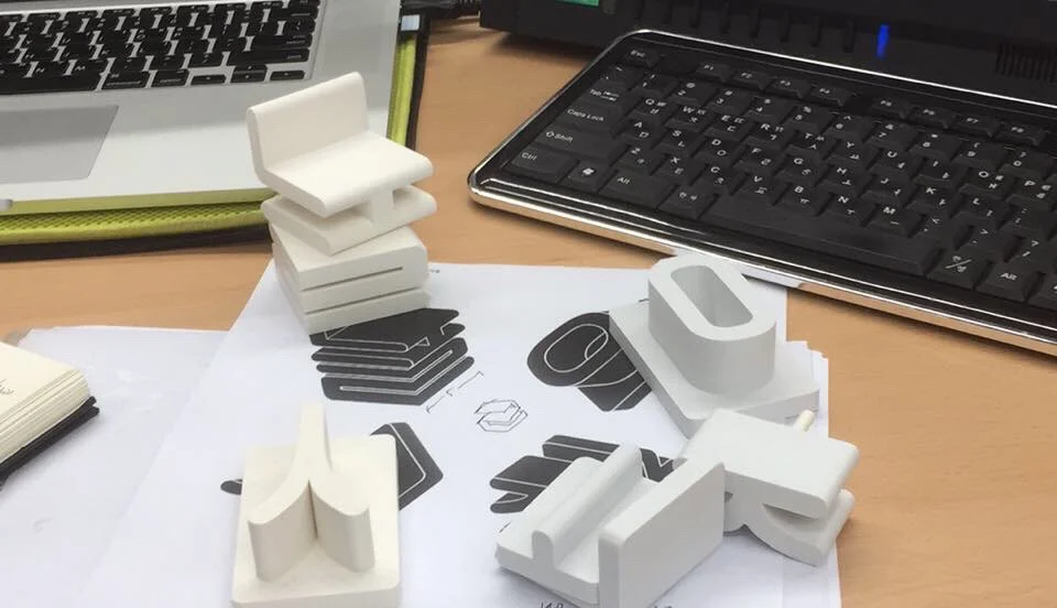 3D Printed letters using FDM 3D printer with PLA material