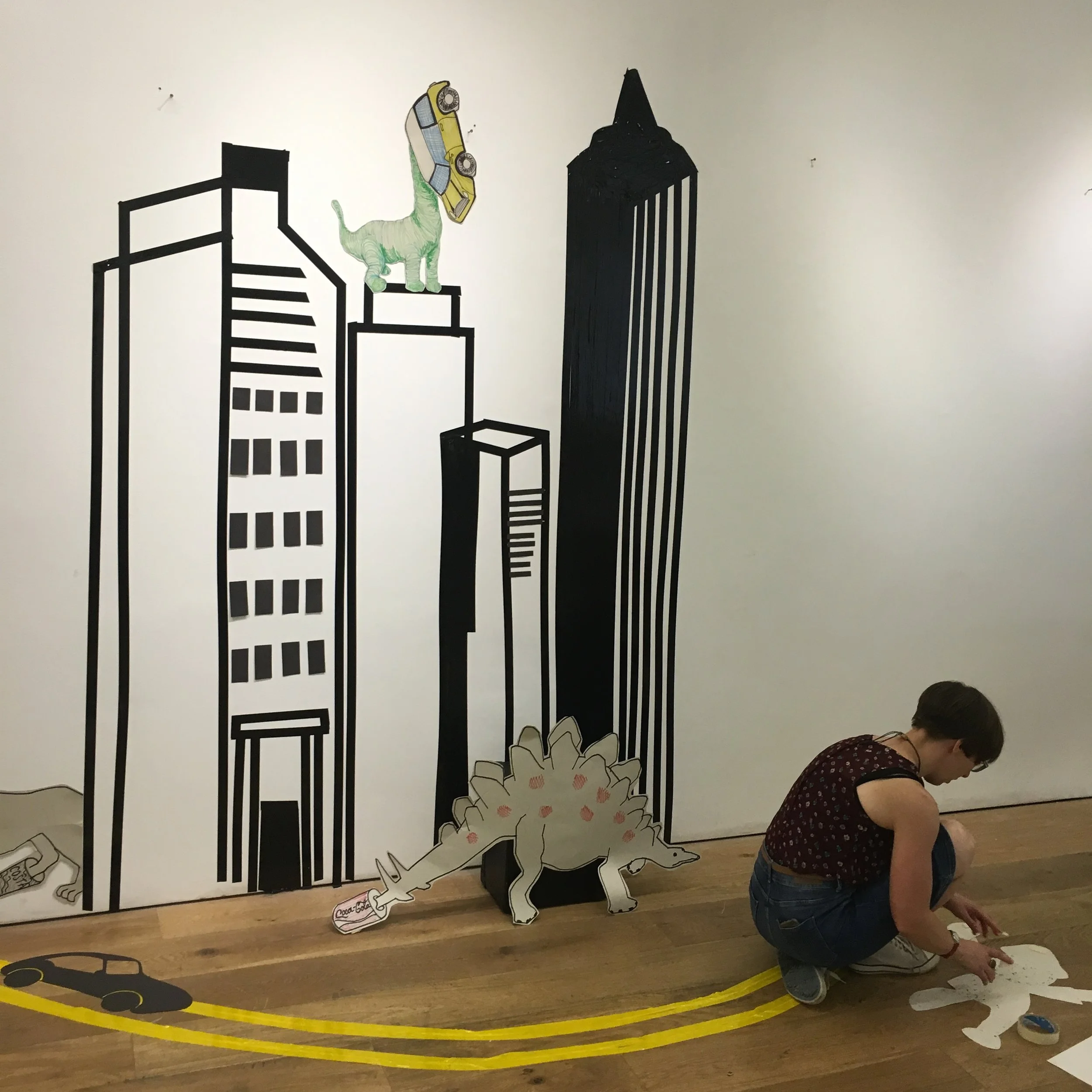  As part of the Sketchbook Circle Summer School, Georgia Naish led a workshop using toys as a starting point for group installations in the gallery space.&nbsp; The workshop allowed the participants to work on a large scale using drawing as installat
