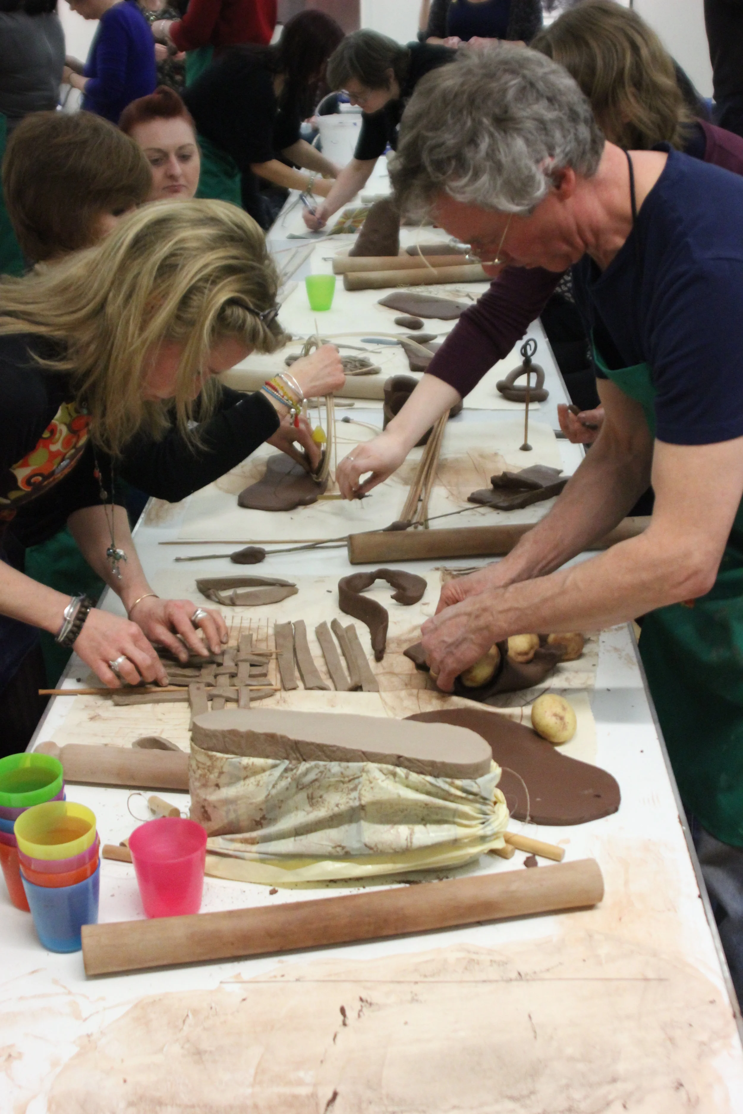 Artist Rosa Nguyen gave a talk and led a large scale workshop using clay, natural forms and encouraging the participants to use the gallery environment to consider display.