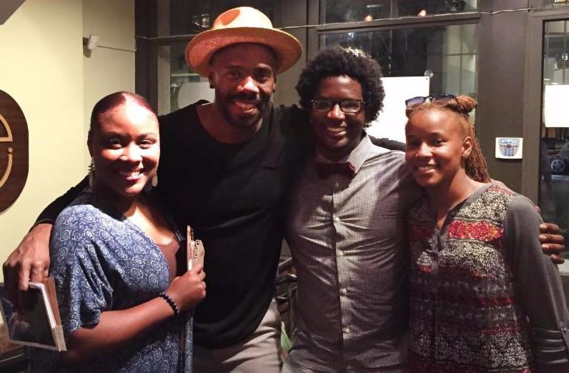Colman Domingo, Seven Guitars Director, with Roots & Wings members Vay Davis, Kiara Watts and Brandon "Shatter" Harrison.