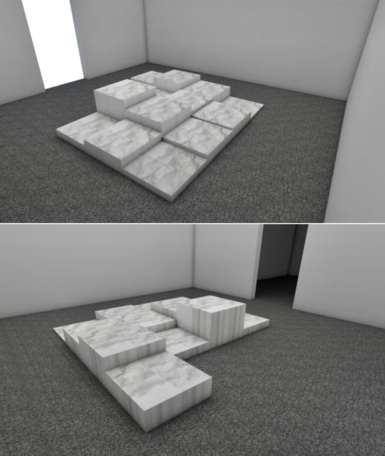 Equity Platform rendering by Cadu. The platform will be made out of magnolia scented soap created by Ann Grennell of Scent From Natchez.