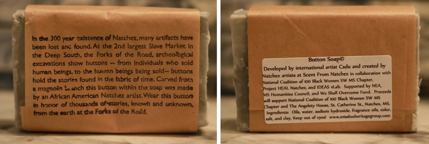 Button Soap is handmade and packaged in Natchez, MS.