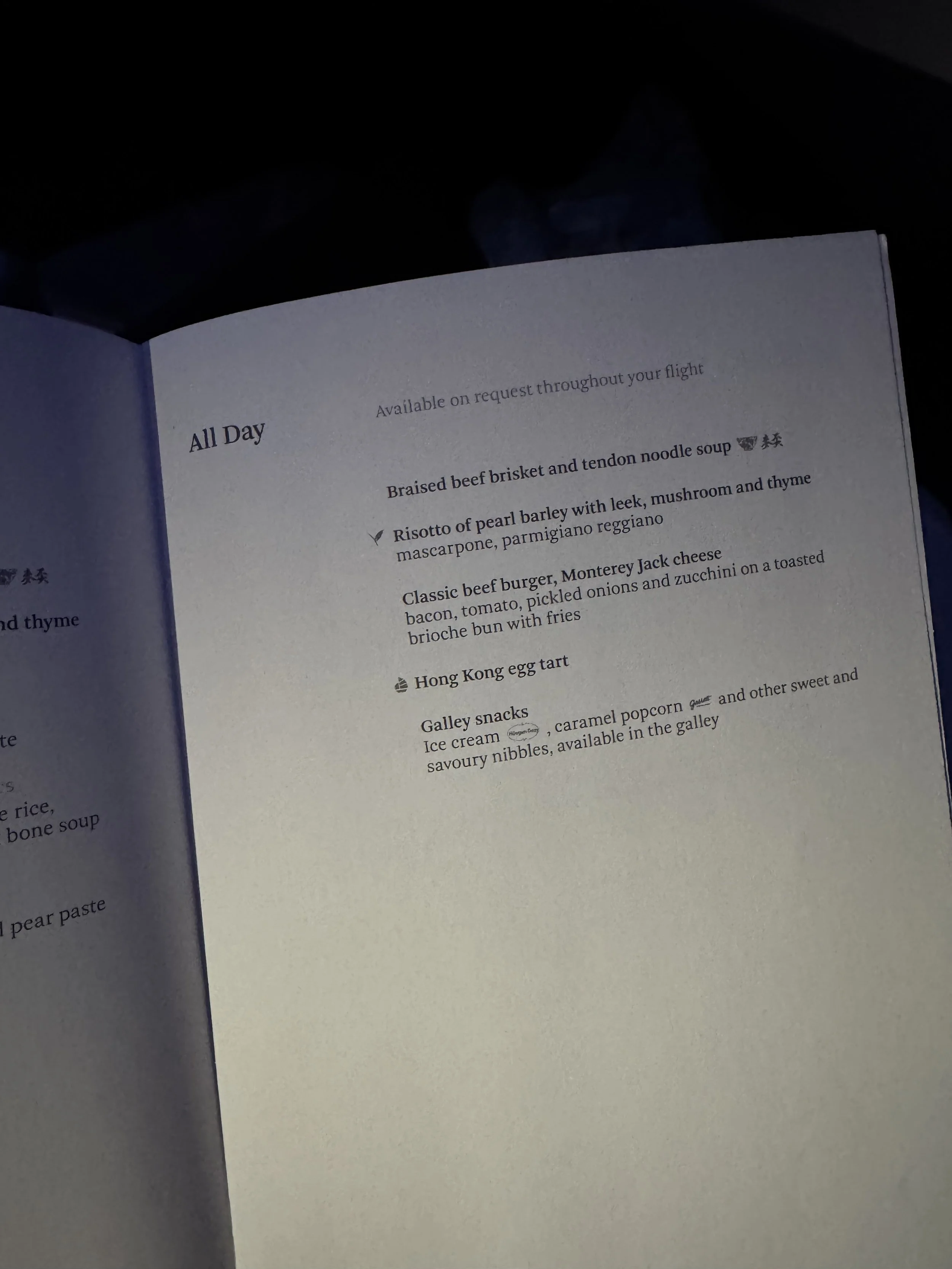 CX844 All Day J-Class Menu