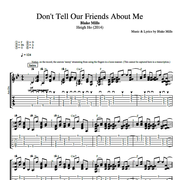 Don T Tell Our Friends About Me Blake Mills Guitar Bass Vocal Tabs Chords Sheet Music Lyrics Play Like The Greats Com Don T Tell Our Friends About Me Blake Mills Guitar Bass Vocal Tabs Chords Sheet Music Lyrics Play Like The Greats Com