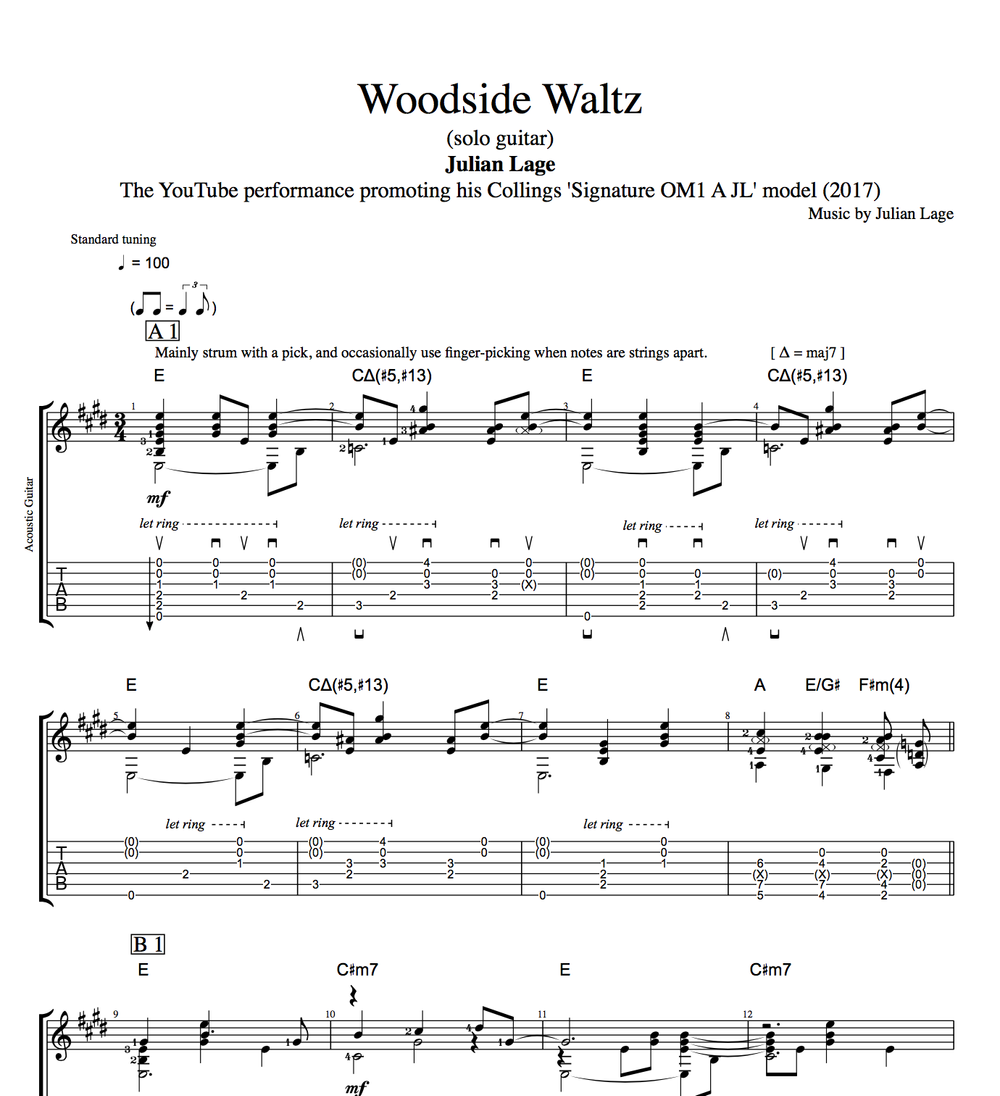 Woodside Waltz Julian Lage Guitar Tab Chords Sheet Music Play Like The Greats Com