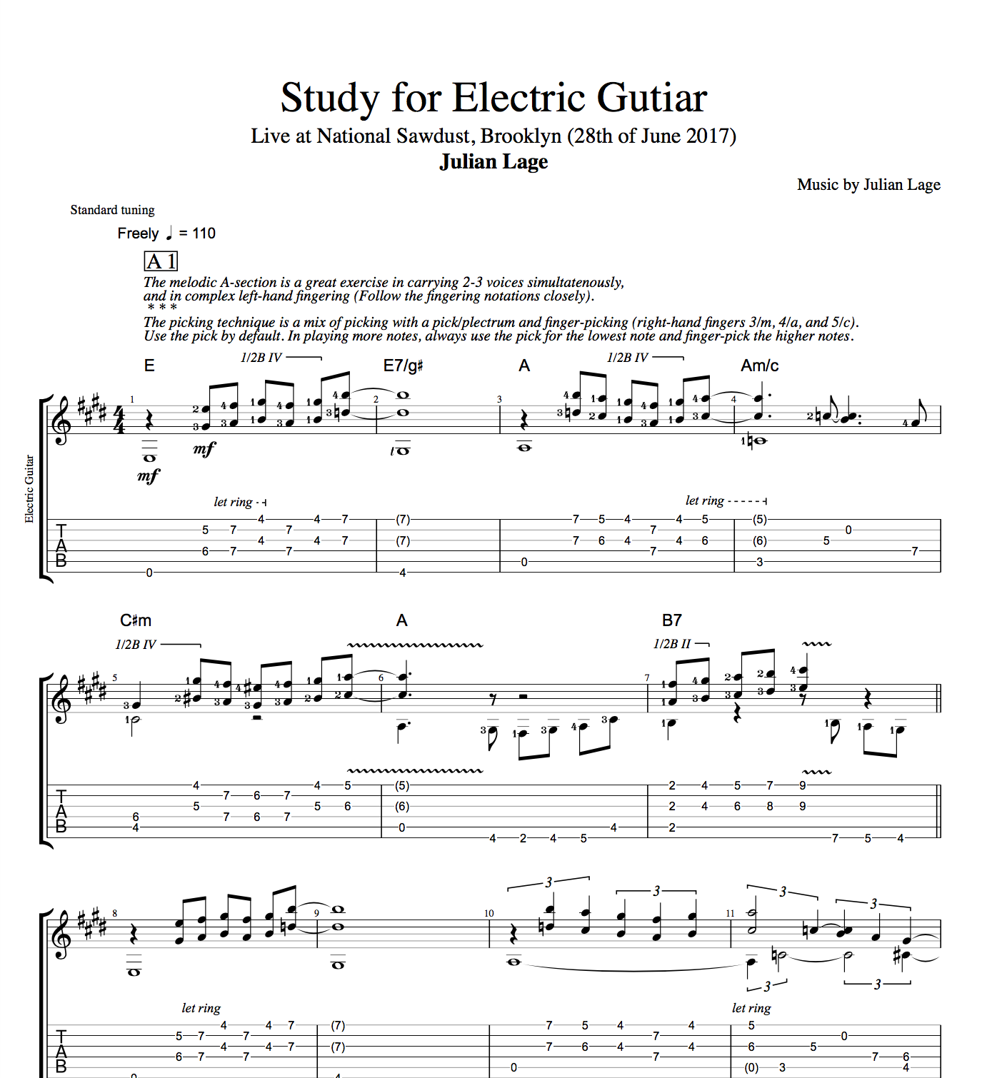 Live Wire sheet music for guitar (chords) (PDF)