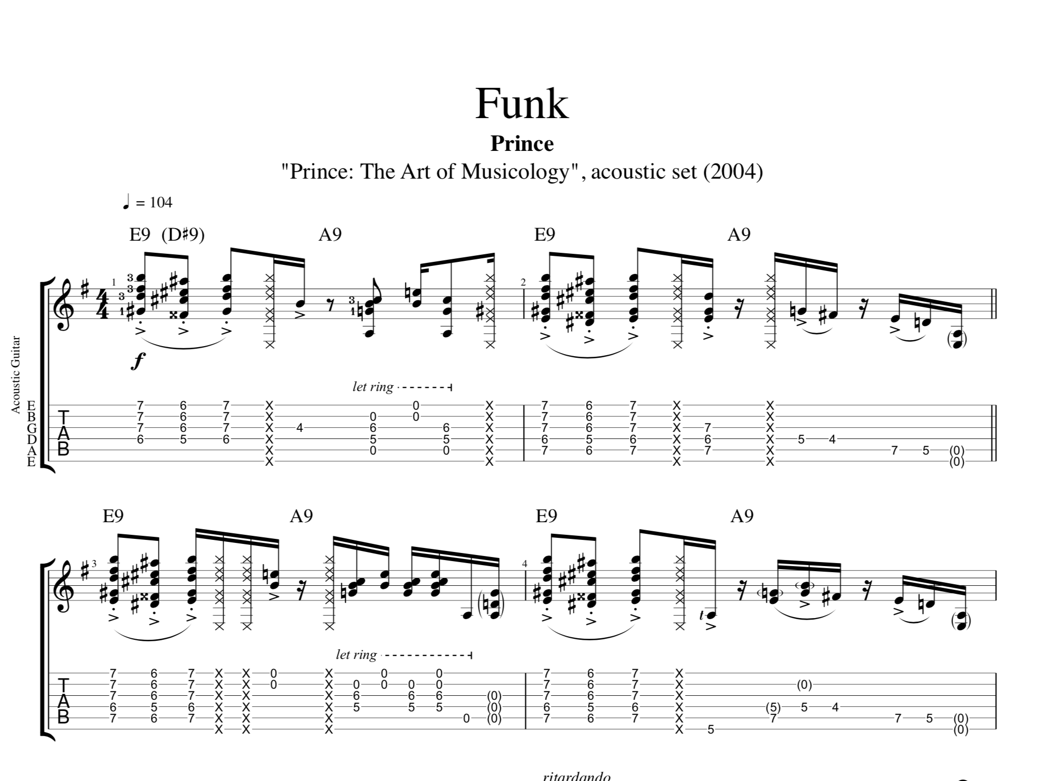 "Prince The Art of Musicology", acoustic set (song collection