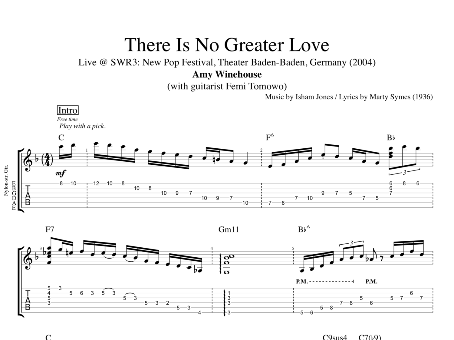 Love Is a Losing Game · Amy Winehouse || Guitar + Bass || Tabs + Chords +  Sheet Music — Play Like The Greats .com