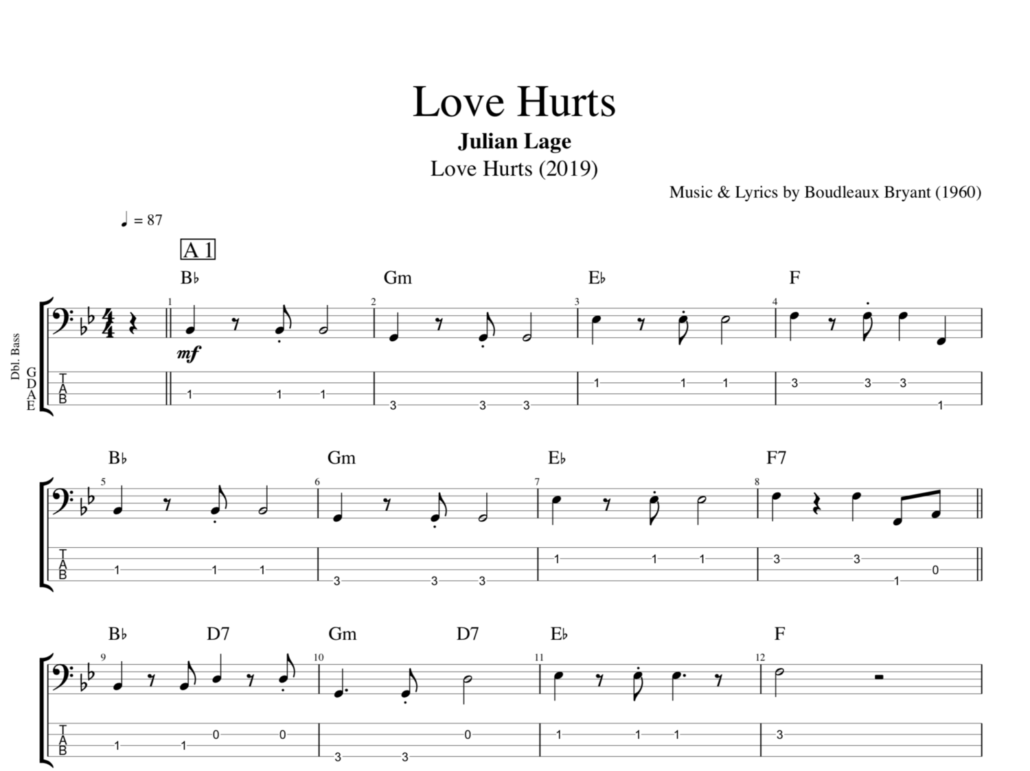 Love Hurts Julian Lage Guitar Bass Tabs Sheet Music Chords Play Like The Greats Com