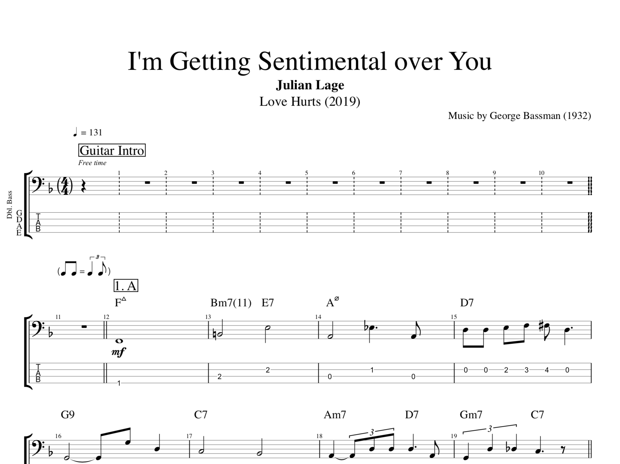 "Love Hurts" (album collection) · Julian Lage Guitar + Bass Tabs