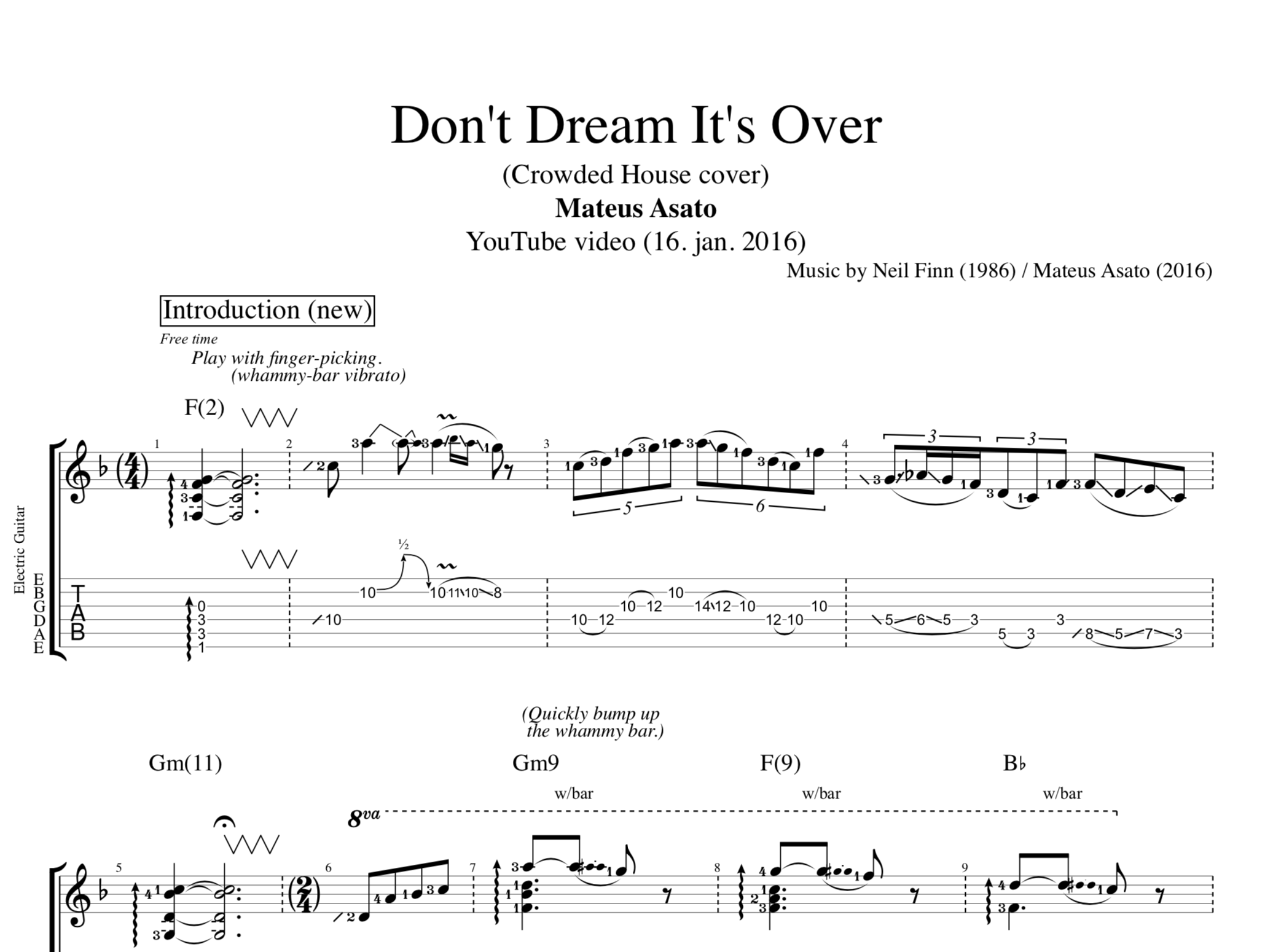 "Don't Dream It's Over" (Crowded House cover) · Mateus Asato || Guitar