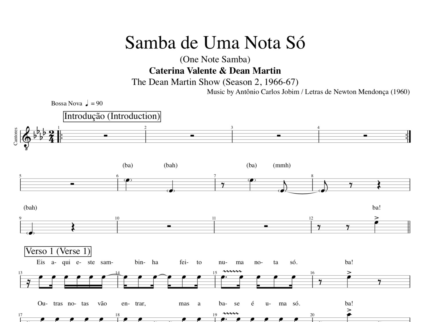 Samba de Uma Nota Só (One Note Samba) · Caterina Valente & Dean