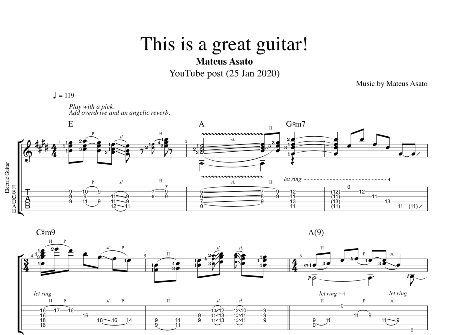 This Is A Great Guitar Mateus Asato Guitar Tab Sheet Music Chords Play Like The Greats Com This Is A Great Guitar Mateus Asato Guitar Tab Sheet Music Chords Play Like The Greats Com