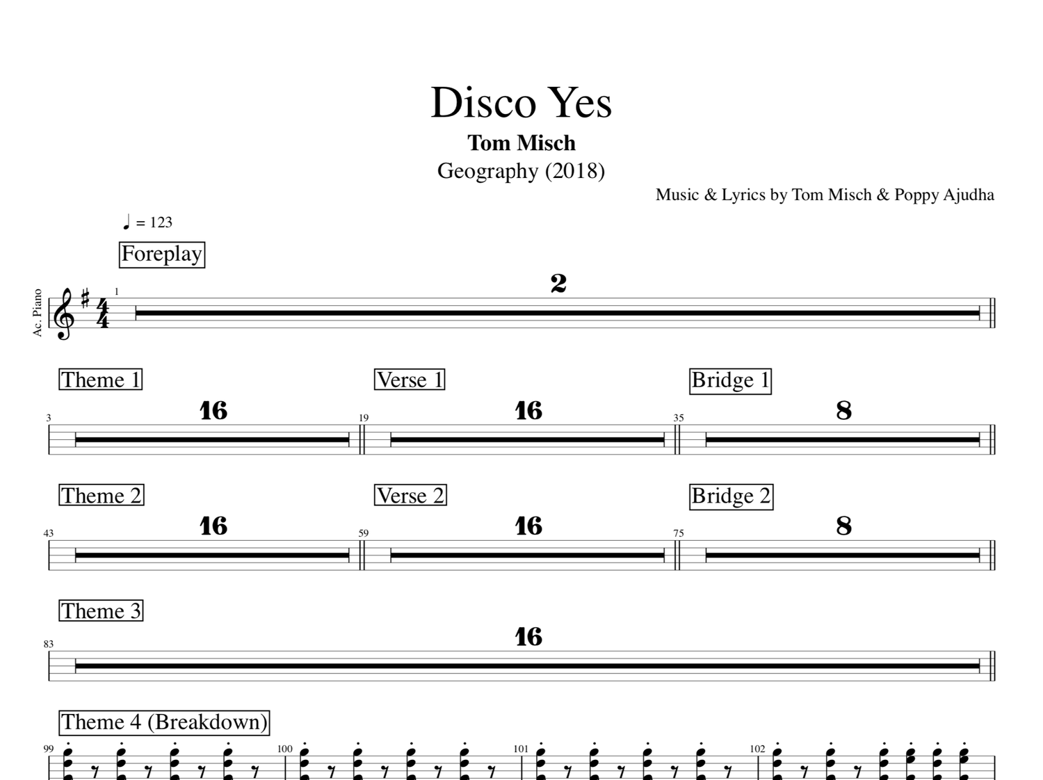 Tom Misch Disco Yes Bass Tab