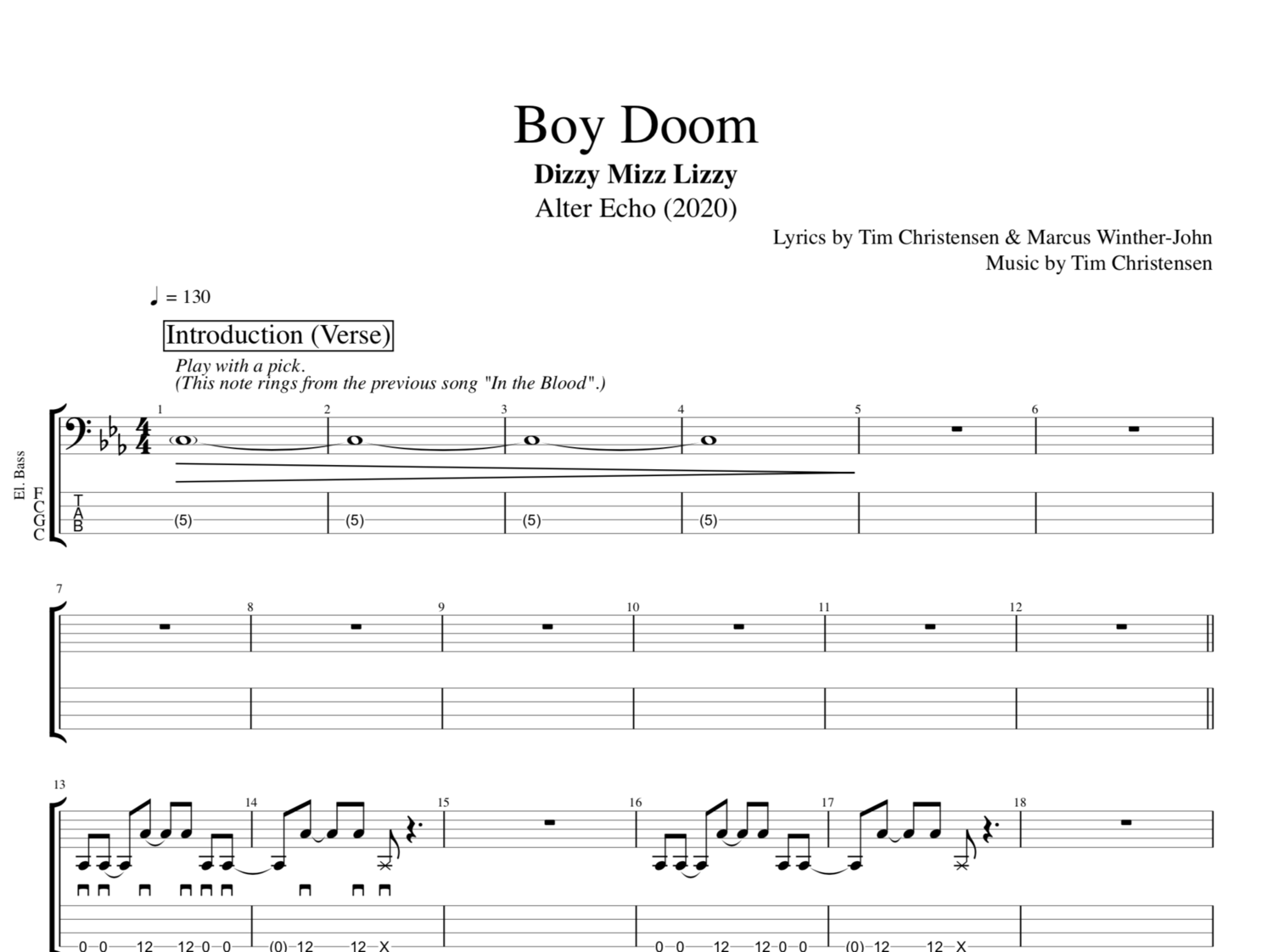 Boy Doom · Dizzy Mizz Lizzy || Guitar + Bass || Tabs + Sheet Music +  Chords — Play Like The Greats .com