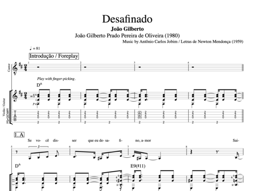 Samba de Uma Nota Só (One Note Samba) · Caterina Valente & Dean Martin ||  Vocal + Guitar || Tab + — Play Like The Greats .com