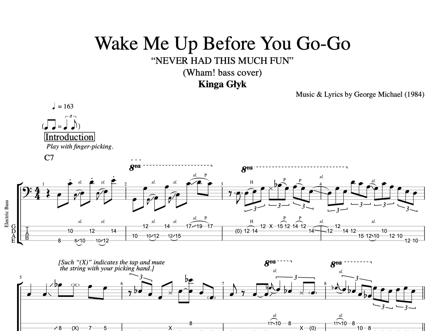 "Wake Me Up Before You Go-Go" (Wham! bass cover) - Kinga Glyk Bas...