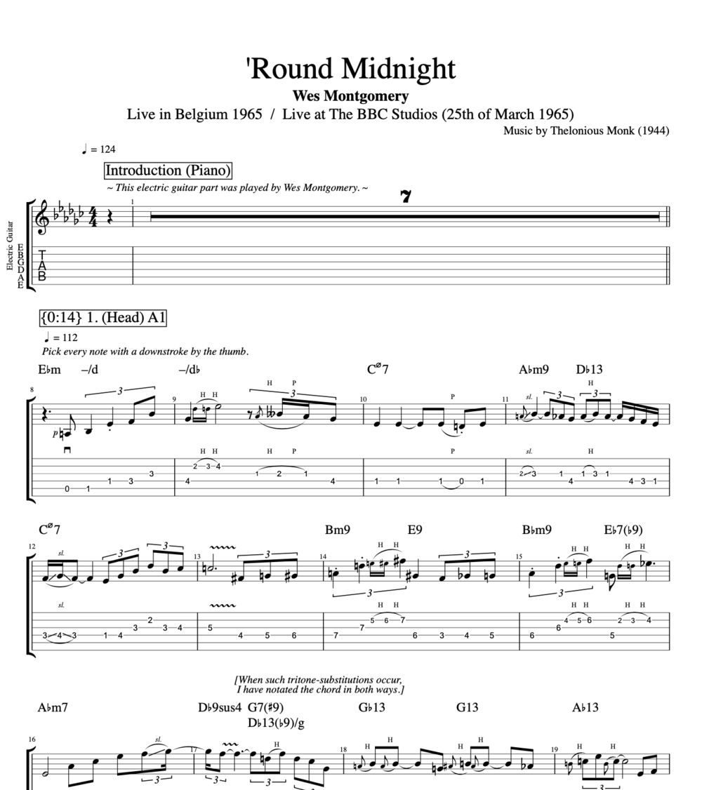 Twisted Blues by Wes Montgomery - sheet music on MusicaNeo