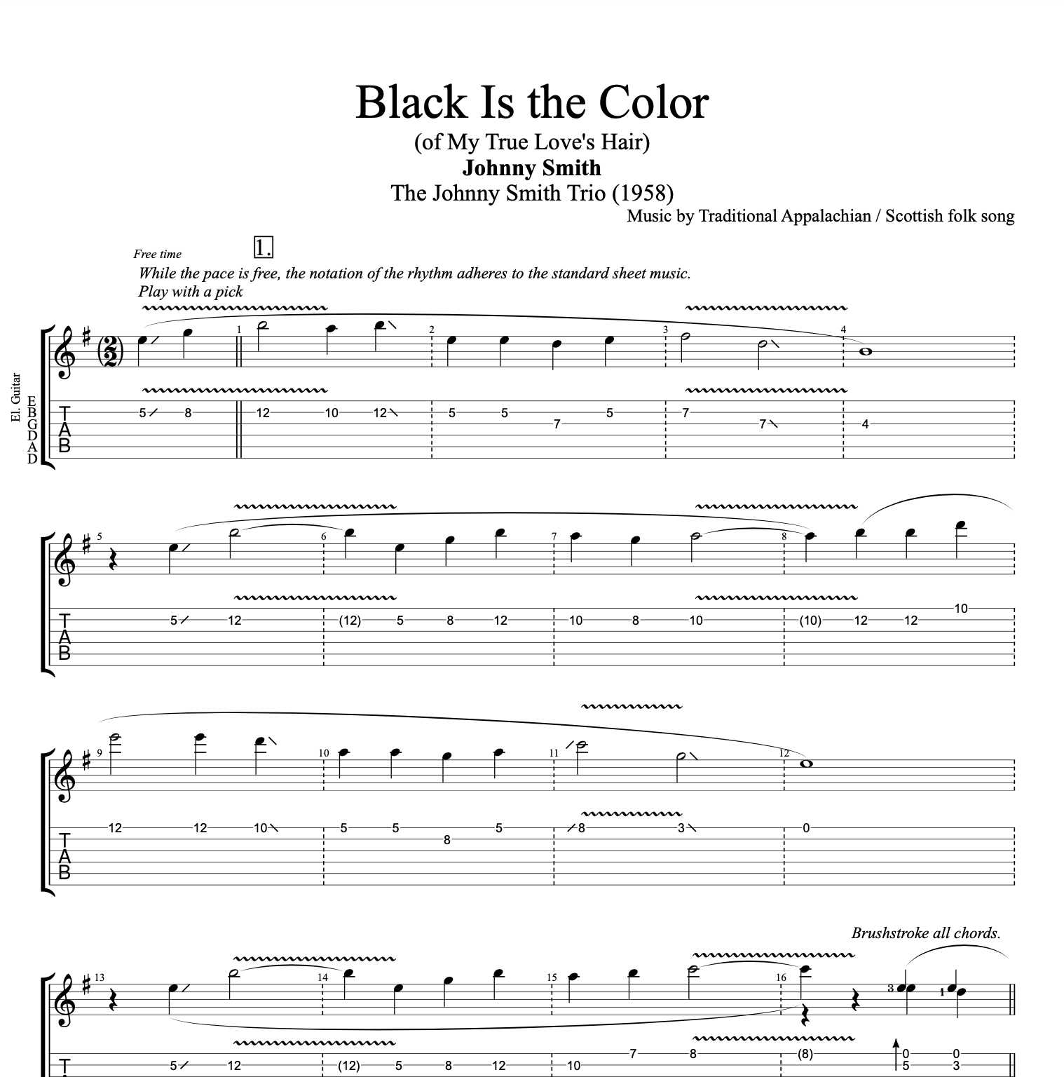 "Black Is the Color (of My True Love's Hair)" · Johnny Smith Guitar