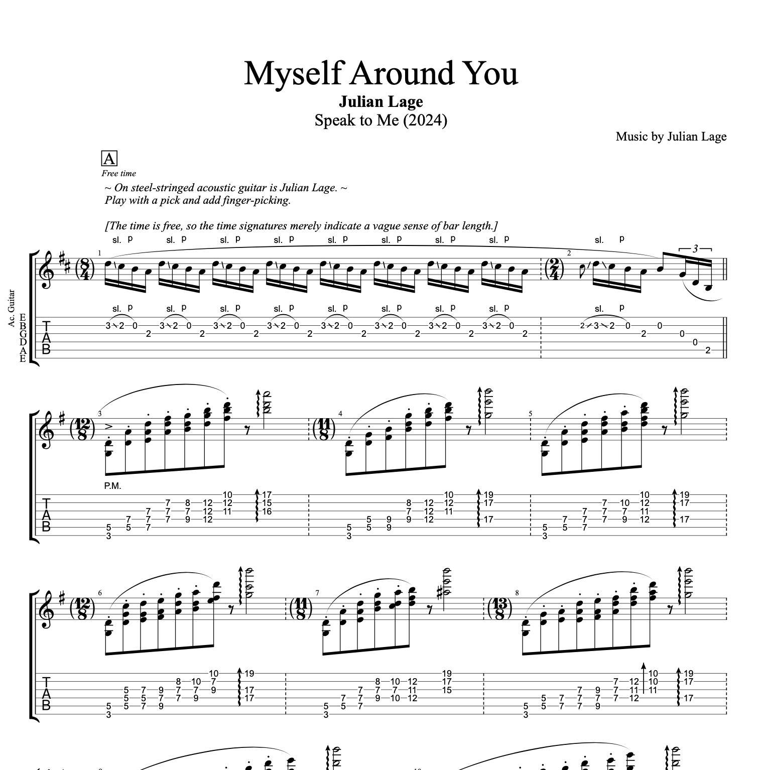 Myself Around You" · Julian Lage || Guitar: Tabs + Sheet Music + Chords