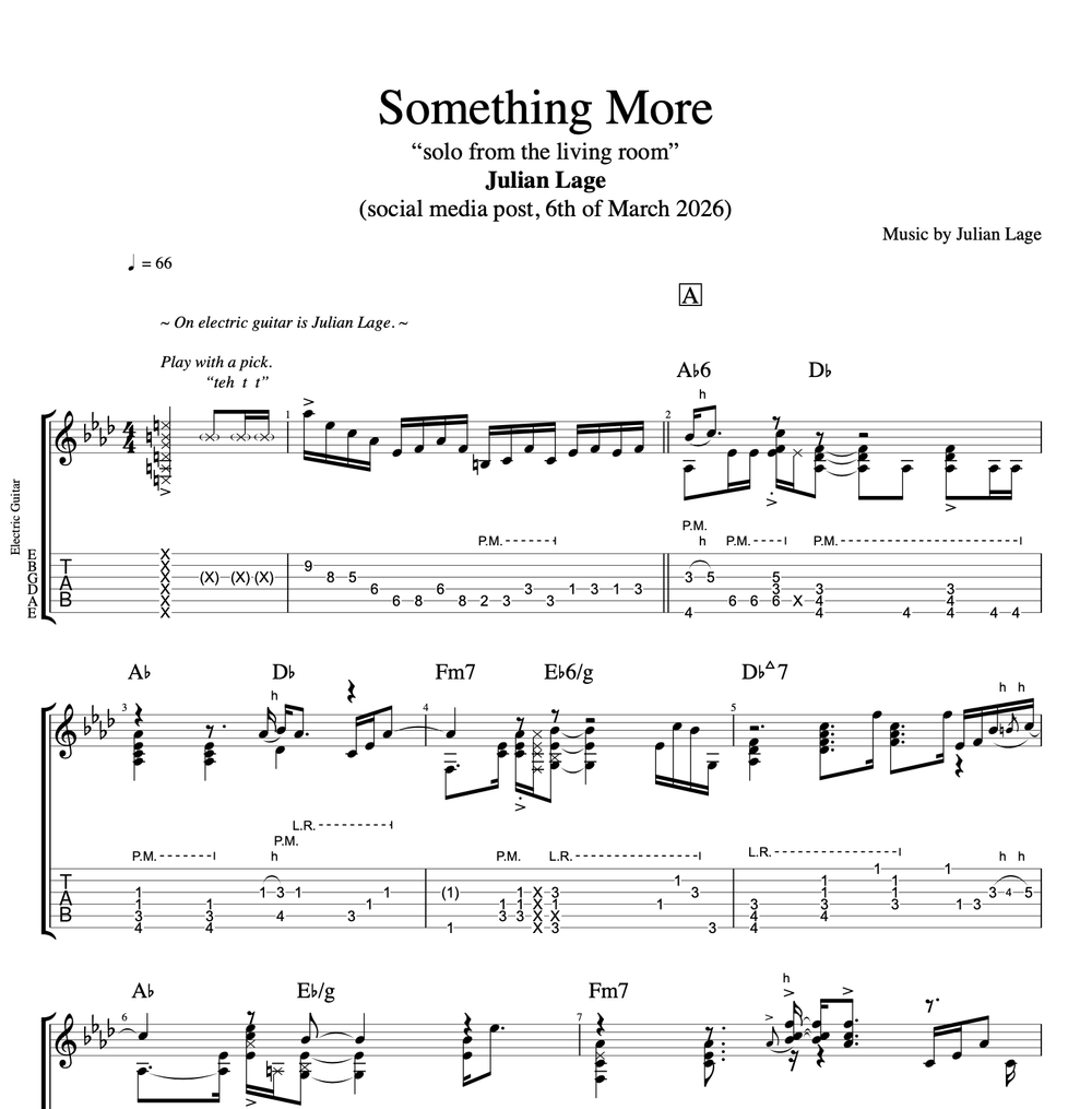 Lostprophets Start Something ギター譜 Something - for solo guitar 