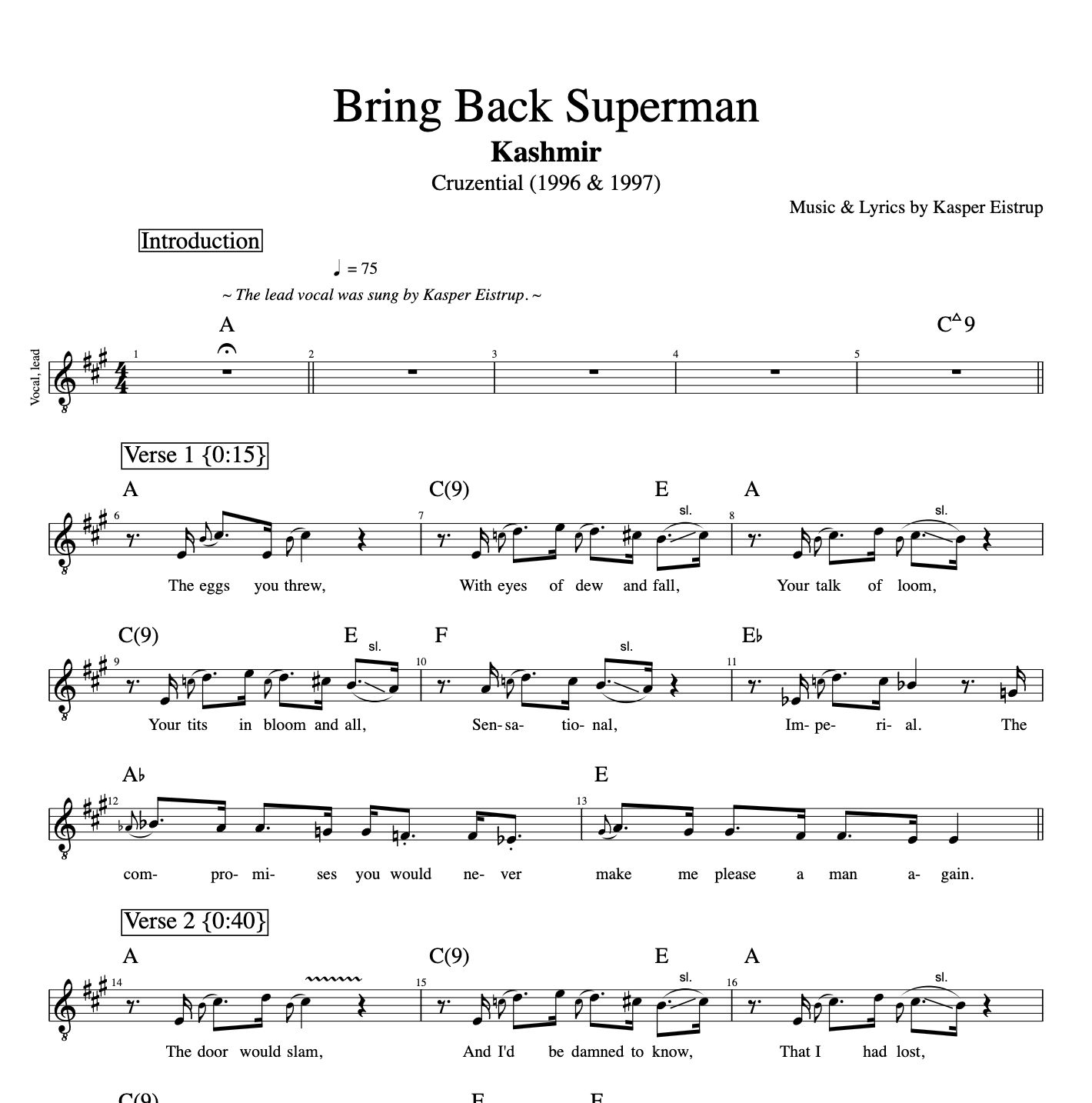 playlikethegreats.com Vl Kashmir Bring Back Superman drums trommer sheet music noder electric bass bas guitar vocal vocals vokal sang words lyrics chords transcription transskription download file mp3 midi xml pdf.png