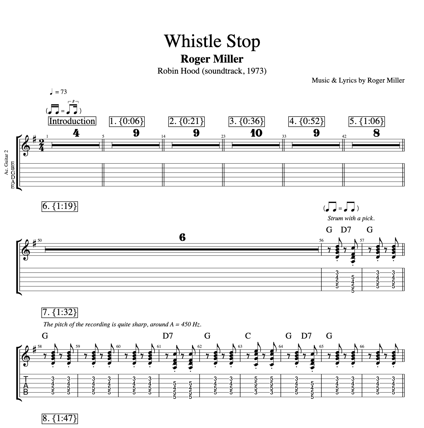 playlikethegreats oG2 Whistle Stop Robin Hood Roger Miller tab tabs sheet music transcription chord chords download file mp3 pdf midi xml score acoustic guitar vocal voice bass flute score.png