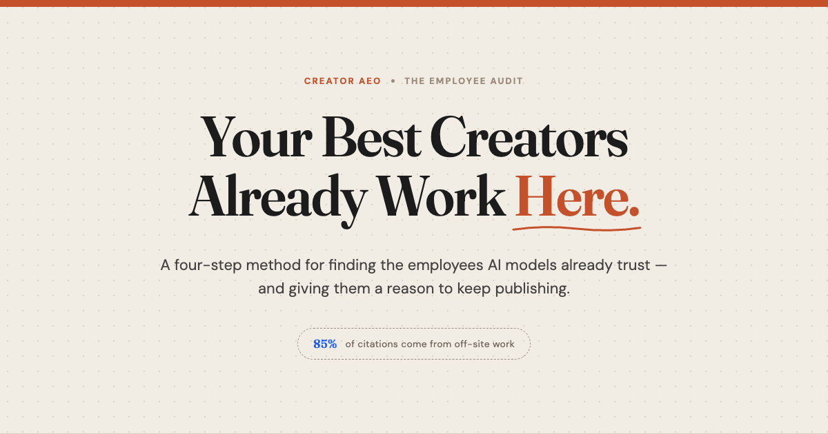 Creator AEO Should Start With Employees