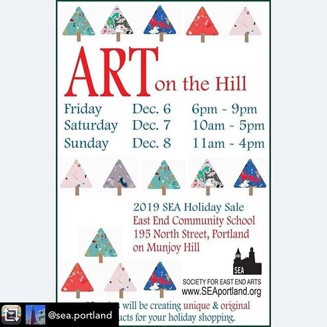 Art on the Hill opens in two weeks.  I&rsquo;ll be there and hope to see some familiar faces and meet some new one!

Repost from @sea.portland #artonthehill #portlandme #munjoyhill #seasale #buylocal #buyart #giveart #shophandmade #localartists #arti