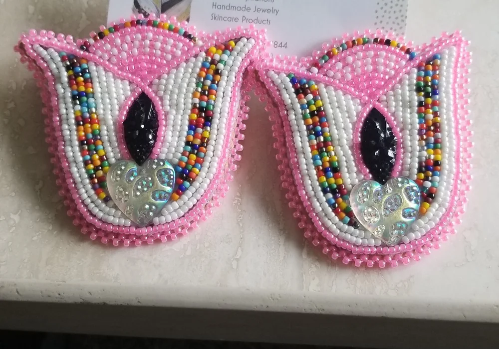 Large Pink Tulip Earrings By Johnette Jeffries Lopez American Indian Made In North Carolina Large Pink Tulip Earrings By Johnette Jeffries Lopez American Indian Made In North Carolina