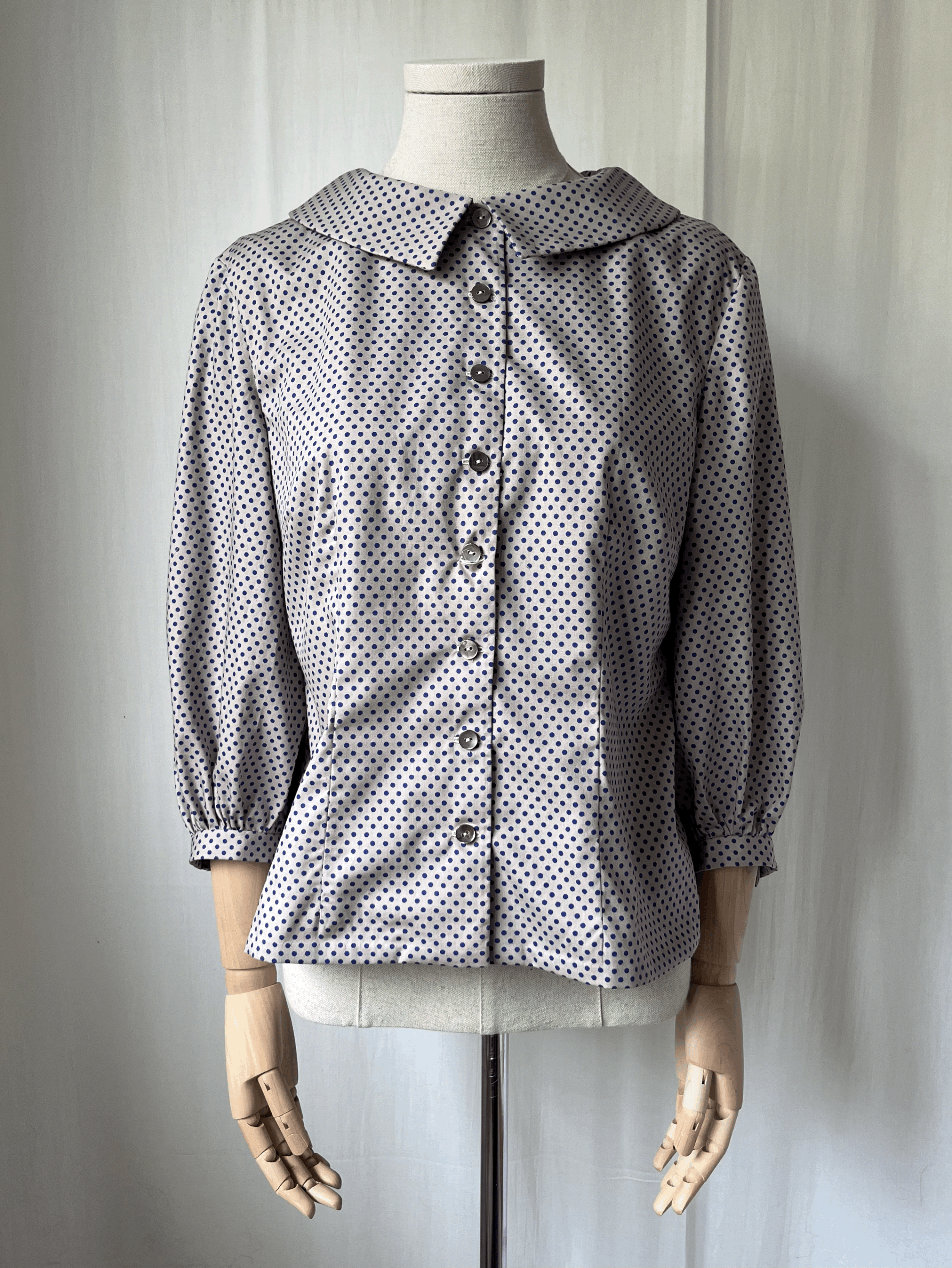 Tamsin Blackbourn Greta Blouse | dotty China blue