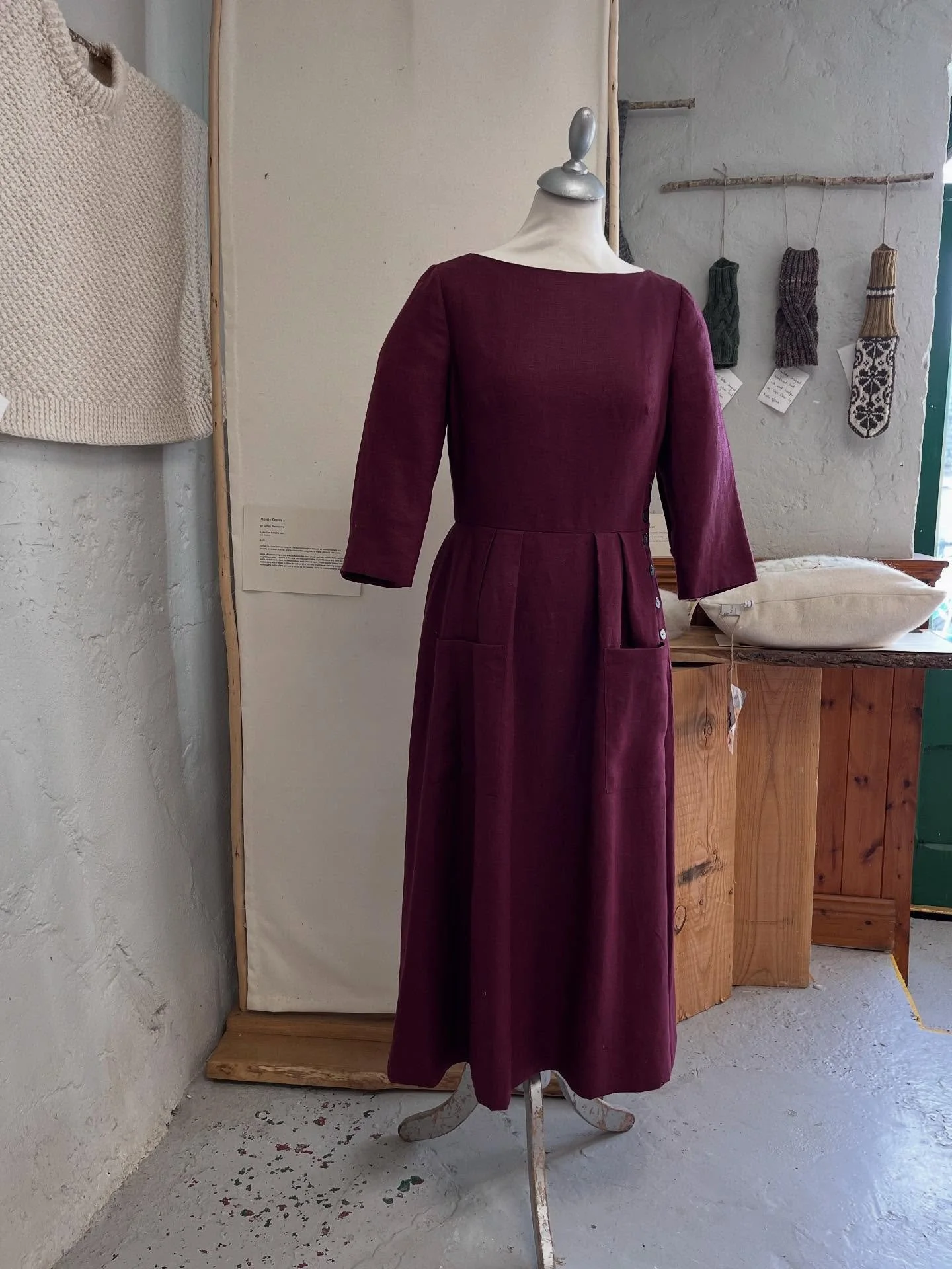 Lately 
I was delighted to be invited to show the berry Irish linen Ro&iacute;s&iacute;n Dress at the Fibre of Our Being 2026 exhibition hosted @kilcoe_studios and curated by @a_crudgie . The exhibition focused on textile arts, applied arts and craft