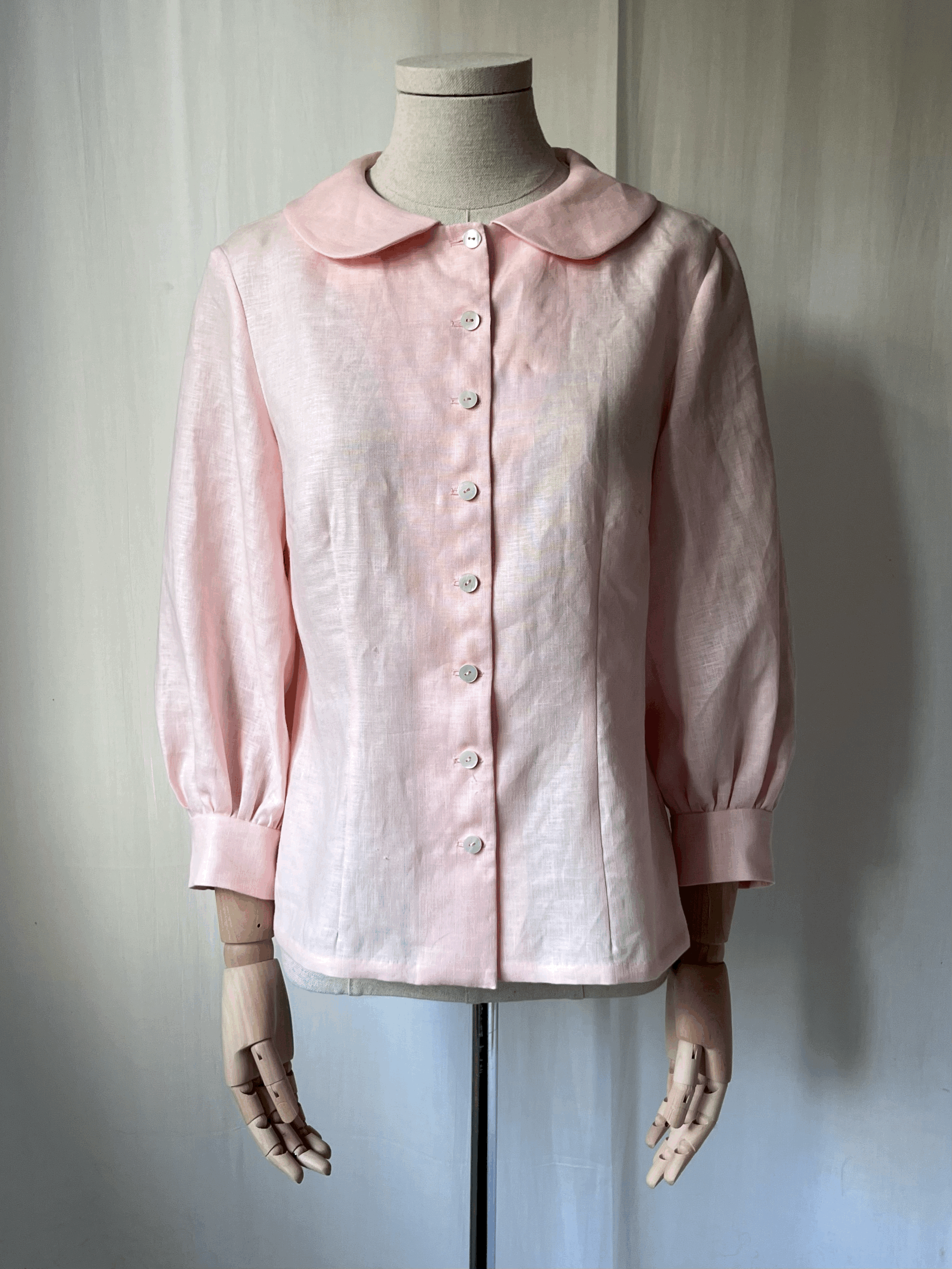 Philomena Blouse | peach pink Irish linen