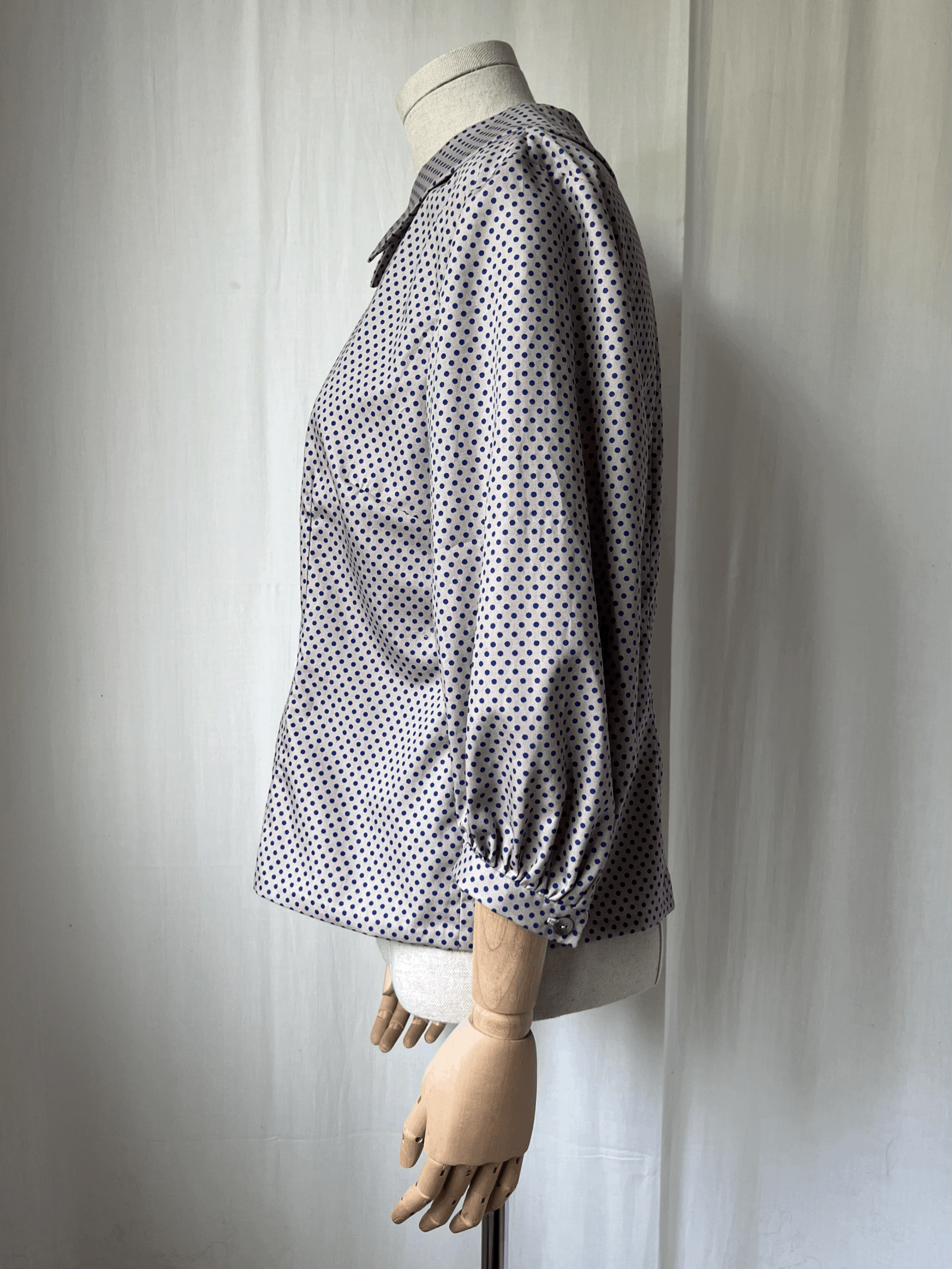 Tamsin Blackbourn greta blouse dotty china blue