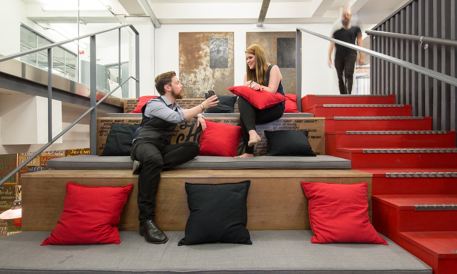 Sit and stair: Albion has got creative with its meeting spaces.