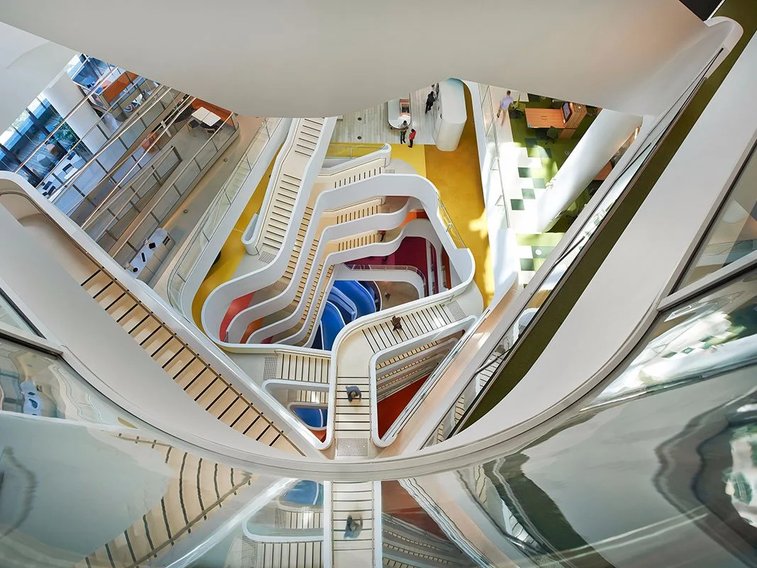 This staircase and plant-filled building is designed to be the healthiest workplace in the world