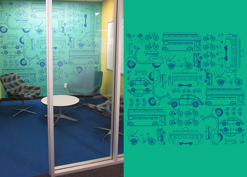 Expedia’s transit-themed huddle room. Image © IA Interior Architects.