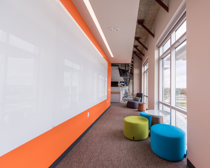 Employees were the focus of the office design for HomeAway’s Austin workspace. Hosu Lounges are available for staff who need a more relaxed posture and retreat from their desk.