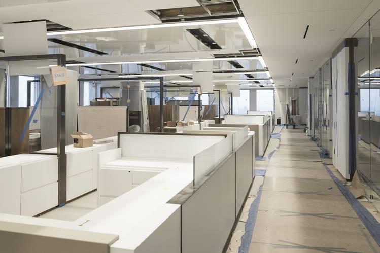 At the new Citigroup offices, most desks won’t be assigned. PHOTO: SASHA MASLOV FOR THE WALL STREET JOURNAL