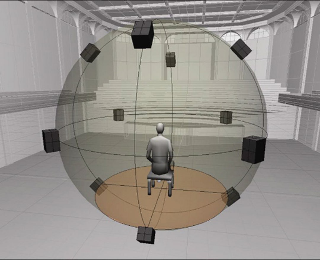 The Arup SoundLab helps clients make more informed acoustic decisions by immersing them in the sounds of their prospective designs; image via Metropolis .