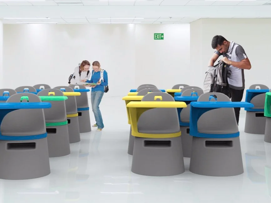 nos Designs a Clever Lightweight Stackable Desk for Mexican Schools