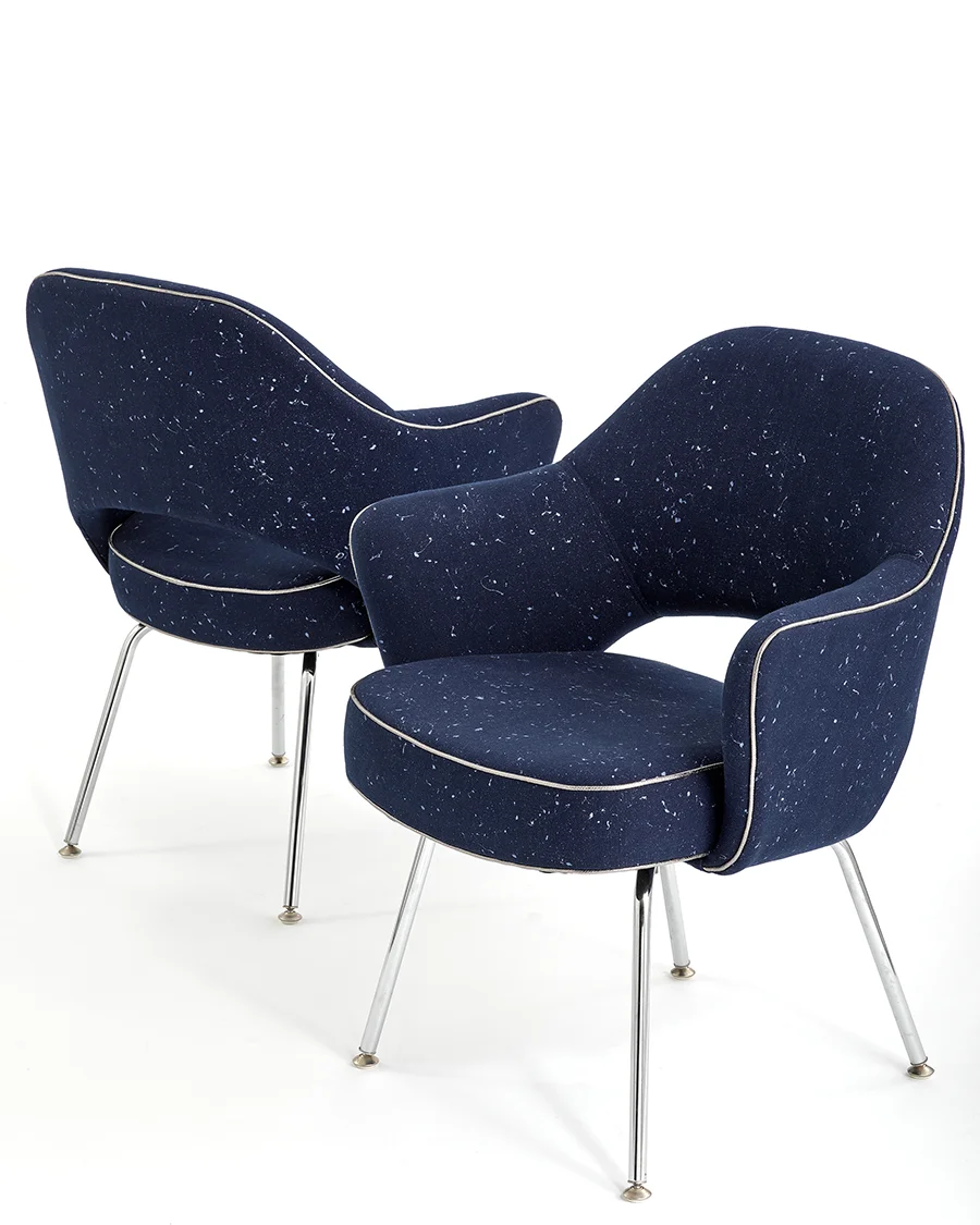 The All Star textile, applied to Knoll’s Saarinen Executive Armchair. Courtesy KnollTextiles